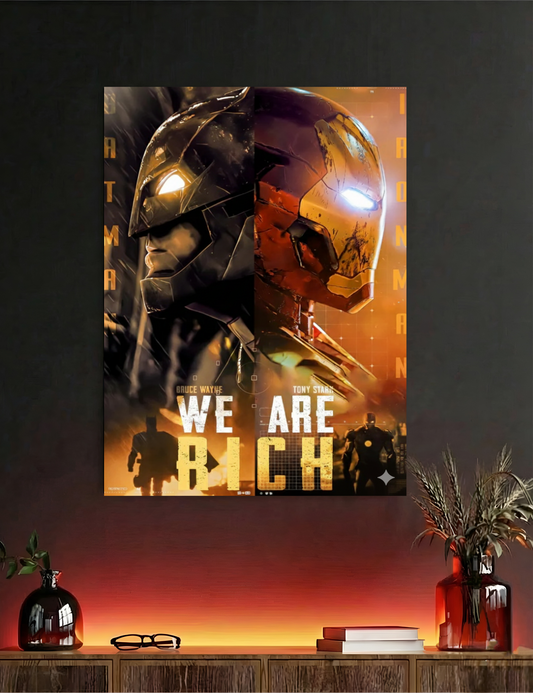 BATMAN IRON MAN | WE ARE RICH MASHUP | SINGLE CANVAS