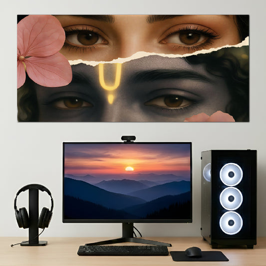 LORD KRISHNA & RADHA | DIVINE GAZE | SINGLE CANVAS