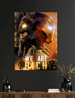 BATMAN IRON MAN | WE ARE RICH MASHUP | SINGLE CANVAS